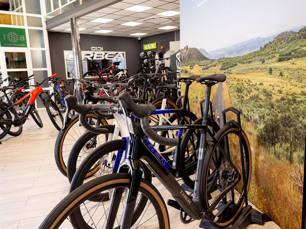 Sala de la tienda de Málaga con bicicletas Trek de carretera